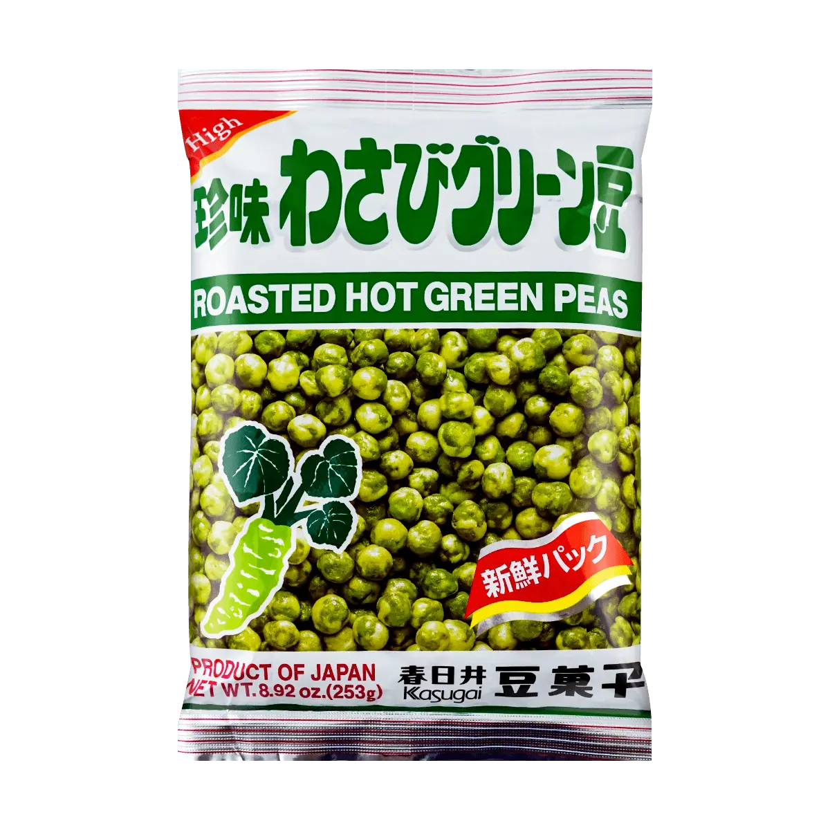 Kasugai Spicy Green Peas Snack 253g - Japanese Savory Crunchy Edamame Beans