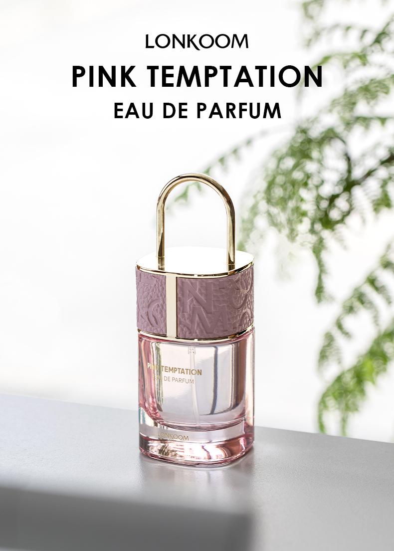 LONKOOM FORBIDDEN DARKNESS FIERY CHARM PINK TEMPTATION EAU DE PARFUM 50ML Long lasting fragrance for women and men Perfume Ambers Tuberose