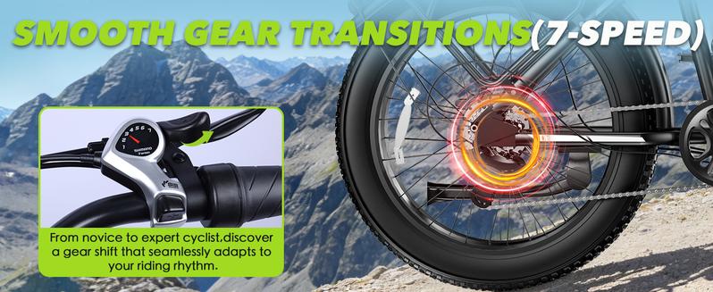 [26"X4" Tire] Electric Cycle Peak 1500W Off Road  Full Suspension 48V 15.6Ah Removable Battery 30-50 Miles Range Dual Seat Fat Tire E Bike with LED Headlight UL 2849 Certified