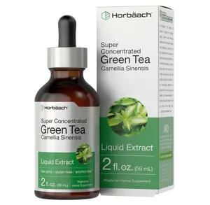 Horbäach Green Tea Extract Liquid Drops 2oz – Alcohol Free Herbal Tincture, Super Concentrated Green Tea Supplement, Vegetarian, Non-GMO & Gluten Free Liquid Herbal Extract Natural Fitness Healthy Dietary Edible