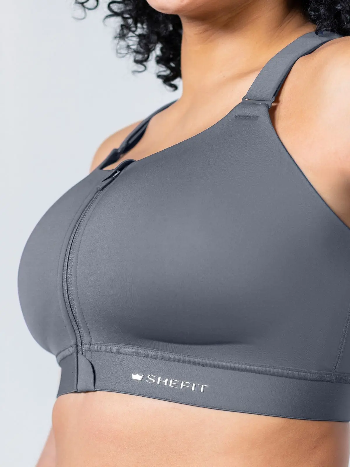 SHEFIT Emerge Women's Sports Bra, Breathable Front-Zip Racerback, Seamless and Wire-Free with AdaptiveFit™ Adjustable Support