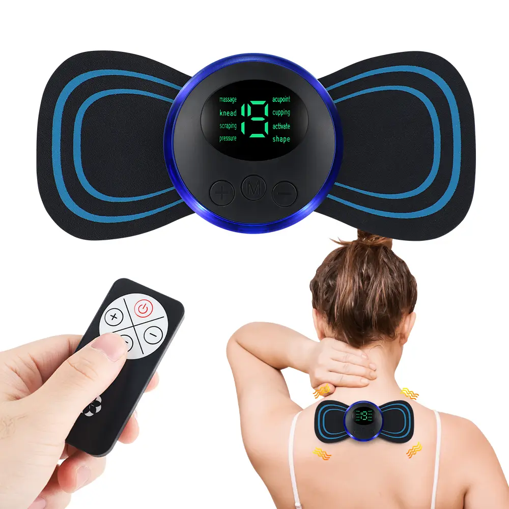 Wireless Multi-mode Pulse Massage Patch with Gel Pads, Heat Compression, Relaxing Muscle Relief for Neck & Back Tension, Fitness & Sports Recovery Leg Massager Ring
