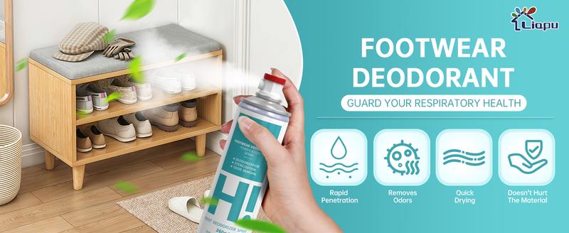 Liapu Footwear Deodorant - 260ml Shoe & Sock Purification Spray - Anti-Odor & Antibacterial Artifact for Freshness and Hygiene - Bedroom
