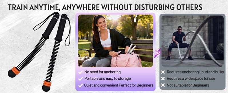 FINDAMAZE Cordless Battle Ropes for Home Gym - Cordless Training Rope Fitness Equipment for Men & Women, Weighted Workout Ropes for HIIT, No-Jump Full-Body Exercise, Ideal for Fitness Enthusiasts Workout Equipment Training Equipment & Festival Gift