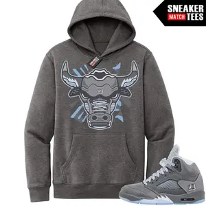 Wolf Grey 5s Sneaker Match Hoodie – Grey Frost Retro 5s Unisex Hoodie