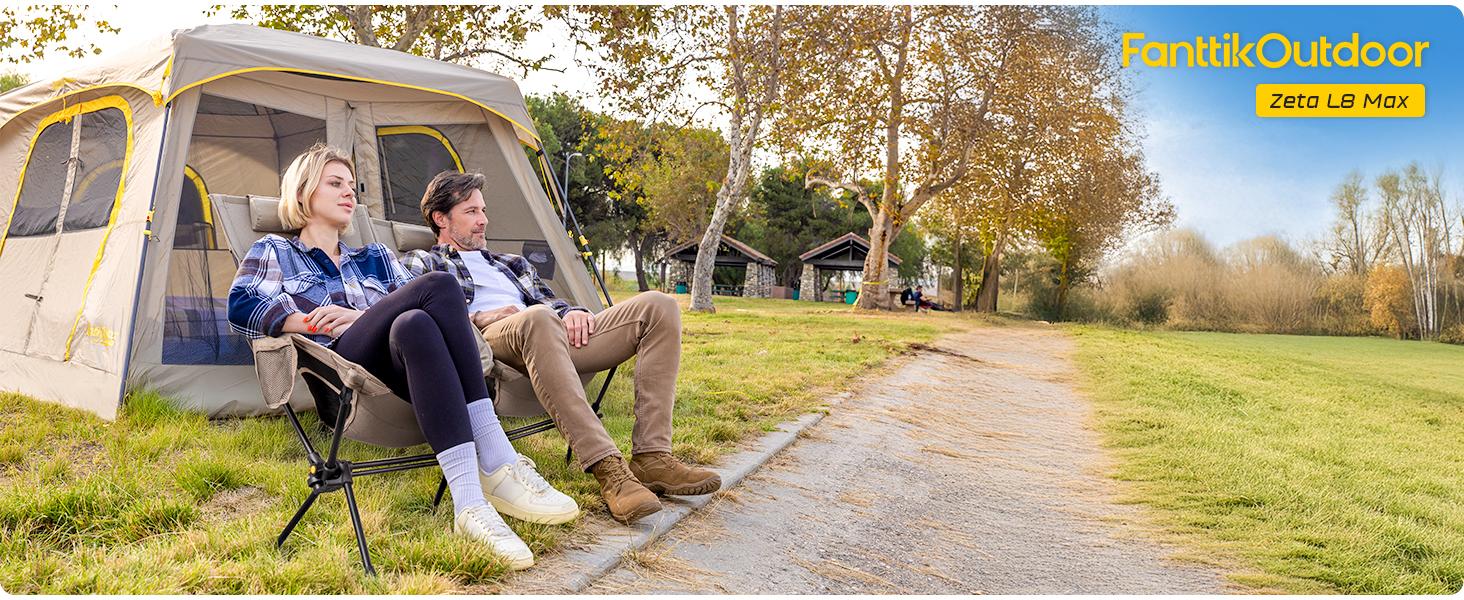 FanttikOutdoor Zeta L8 Max Unisex Folding Camping Chair - Portable, Lightweight, Comfort-Driven Gentle Rocker with Carry Bag, Space-Saving Rolling Design, Supports Up to 250 lbs for Camping, Patio,toolupgrade
