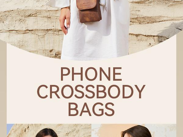 [Valentine's Day Gift] BOSTANTEN Cell Phone Purse Small Crossbody Bags for Women Leather Handbags Phone Wallet with Card Slots Adjustable Strap