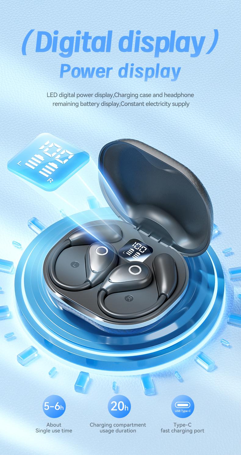 Acer OHR514 Wireless Earbuds,Open-ear Design Wireless Earphone, LongBattery Life Earbuds for Sports, Touch ControlEarbuds,Audio Electronic Headset gaming headset fast charge Black