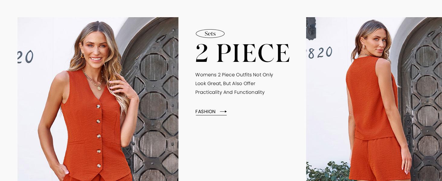 PrettyGarden Women's Summerwear Sleeveless V Neck Button Down 2-Piece Outfit with Functional Pockets, Shorts Set - Minimalist, Womenswear Fitted Suit PrettyGarden Women's Summerwear Sleeveless V Neck Button Down 2-Piece Outfit with Functional Pockets, Shorts Set - Minimalist, Womenswear Fitted Suit