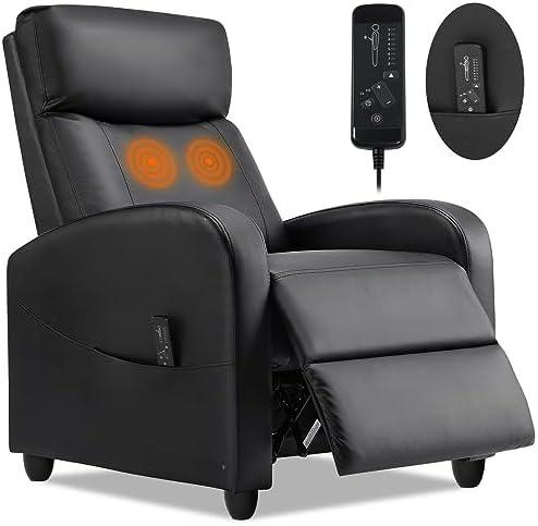 HomeSquad Recliner Chair for Living Room, Massage Recliner Chair Winback Single Sofa Home Theater Chairs Adjustable Modern Reclining Chair with Padded Seat Backrest for Adults