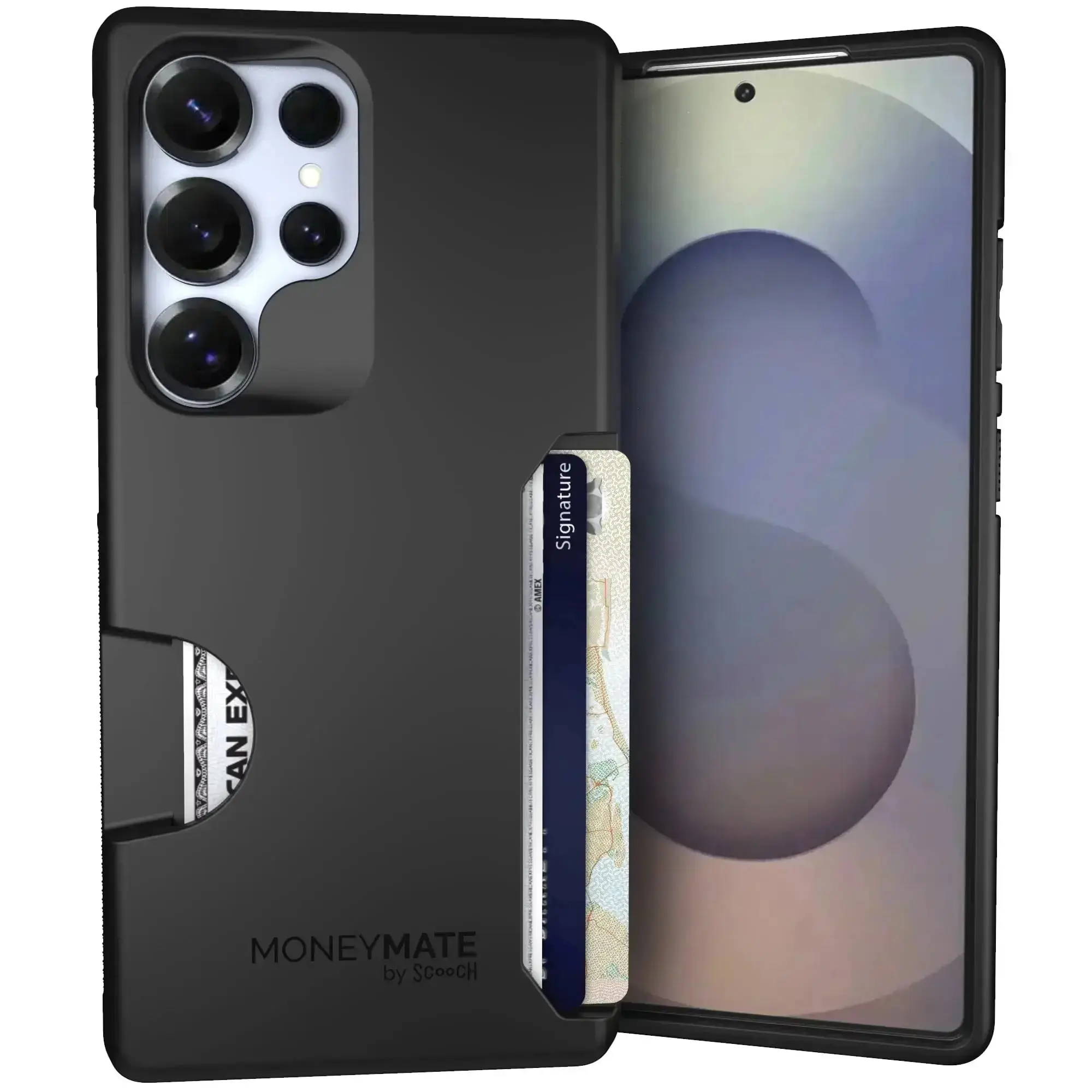Moneymate for Galaxy S25/S26 Series: Scooch Moneymate Slim Wallet Case with Card Holder (Up to 4 Cards and Cash), Protective and Shockproof for Up to 10-Foot Falls, Military Grade Protection
