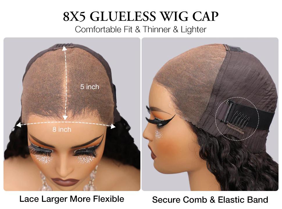 Curtain Bangs Body Wave Human Hair Wig 220% Density 13x4 8x5 HD Lace Front Wigs with Pre Bleached Knots #tiktokshopblackfriday