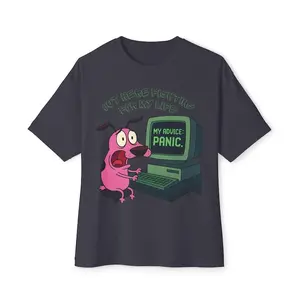 Out Here Fighting For My Life Courage the Cowardly Dog T-Shirt, Nostalgia 2D Print T-Shirt, Cartoon Network Shirt, Gifts for Cartoon Fans #Courage #theCowardlyDog #CartoonNetwork #NostalgiaCore #GraphicTee #StreetwearUS