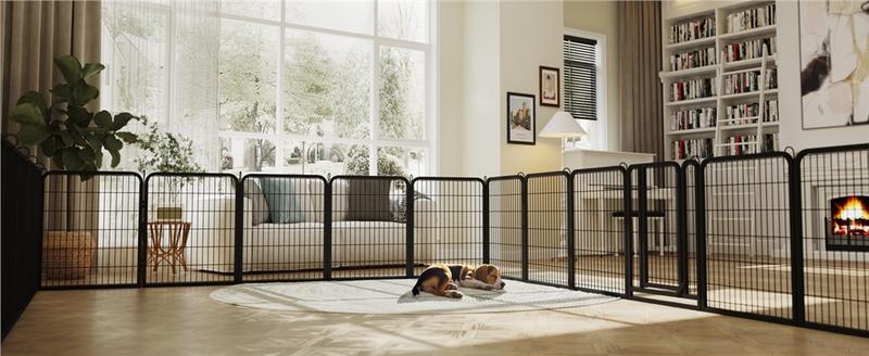 【Valentine Gift】Yaheetech Dog Playpen 6/8/12/16 Panels Metal Pet Playpen, Outdoor Indoor Dog Exercise Barrier Fence, 24/32/40/47 inch