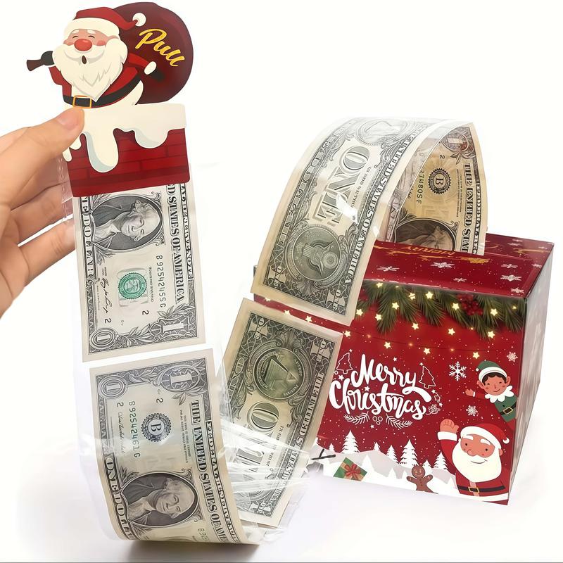 Mery Christmas Money PullOut Gift Box - Fun Surprise Cash Holder for Friends, Wives, Sisters, Holiday Party Accessory Decorations Supplies Ornaments.excellent gifts for Christmas and new year，Must-buy on Black Friday