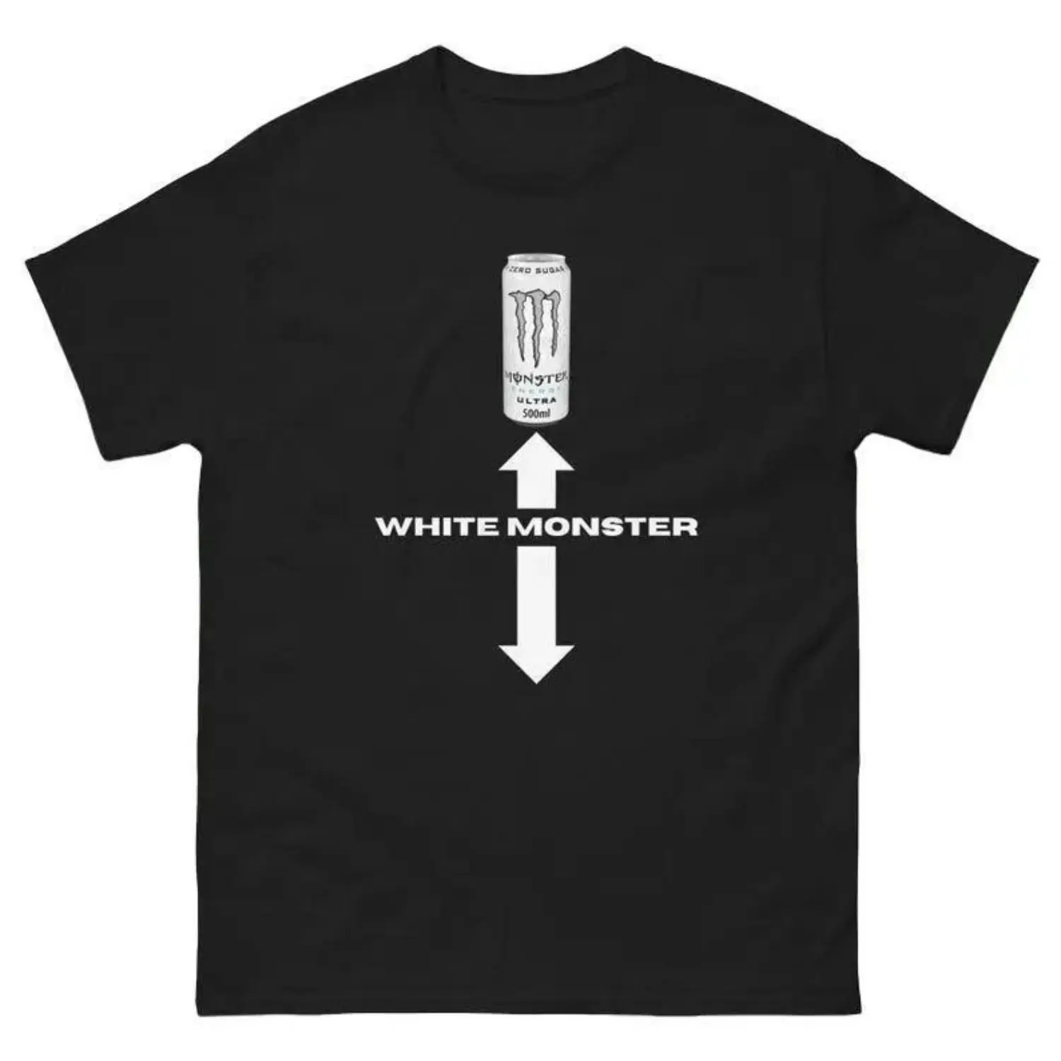 Women's Short-Sleeve White Monster Graphic Top, Casual Fashion Apparel, Fun Summer Streetwear T-Shirt, Shortsleeve, Tshirt, Bohemian, Round Neck