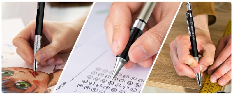 FourCandies 25PCS Art Mechanical Pencil Set with Metal Artists, 0.5mm, 0.7mm, 0.9mm & 2mm Lead Holders, 432PCS Graphite Lead Refills, Office Stationery & School Supplies for Drawing Sketching, Christmas Gift HolidayHaul - Writing