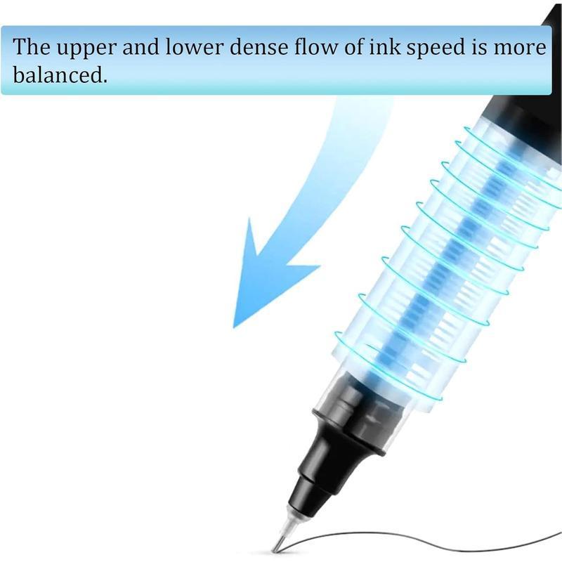 0.5mm Black Ink Gel Pen, Quick Dry Gel Pen, 12pcs Straight Liquid Neutral Pen Markers, Students Writing Stationery for School Office, Exam Supplies Stationery, School Supplies