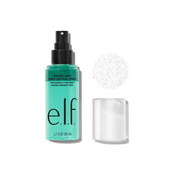 e.l.f. Power Grip Dewy Setting Spray - Bi-Phase Long-Lasting Makeup Spray, 5% Aloe + Hyaluronic Acid, Fine Mist, Non-Sticky 27.7 oz (80 mL)