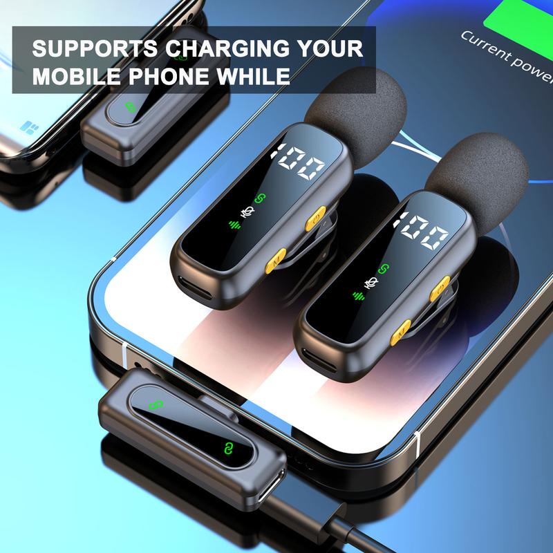 HITOZON Studio Sound Wireless Lavalier Microphone for iPhone Android Intelligent Noise Cancelling Plug Play Lapel Mic for Tiktok Youtube Video Recording Vlog Live Streaming Audio Compact Pure Audio Experience