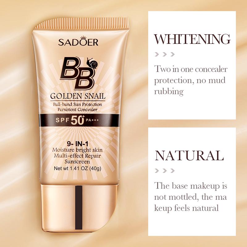 Buildable Medium-to-Full Coverage Snail BB Cream - Matte Finish, Hydrating & Oil-Controlling, Natural Look, Refreshing Non-Greasy, Ideal for Makeup Beginners, Great Holiday Gift