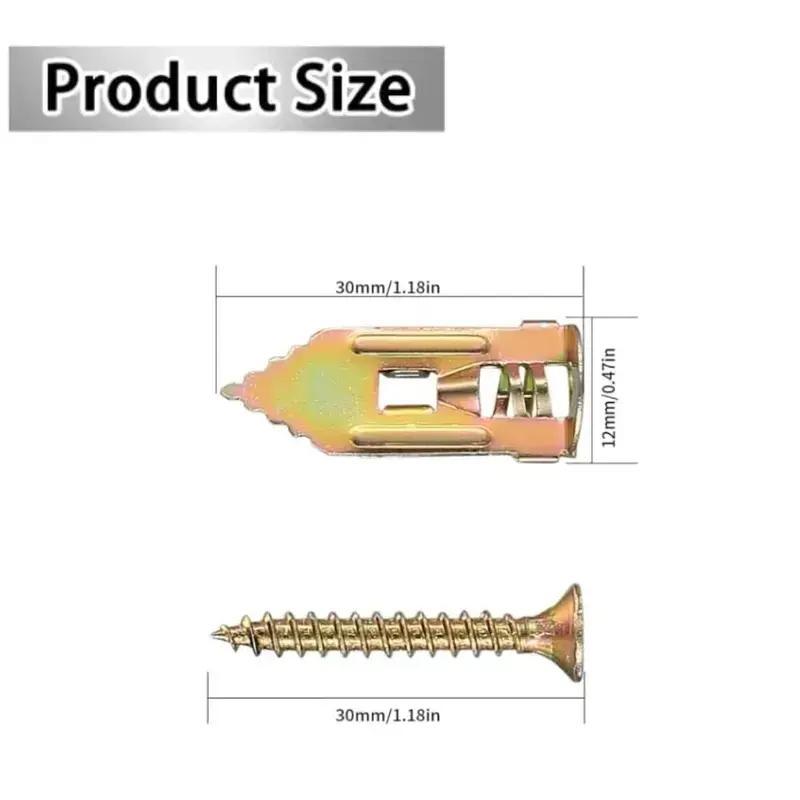 120pcs Count Drywall Self Drilling Anchors and Screws Easy Application No Drill or Holes in Wall Heavy Duty Zinc Plated Steel Anchors with Self Tapping Screws Hollow Screws and Anchors for TV Bicycle Cabinet Fixing Accessories shoe rack organizer special