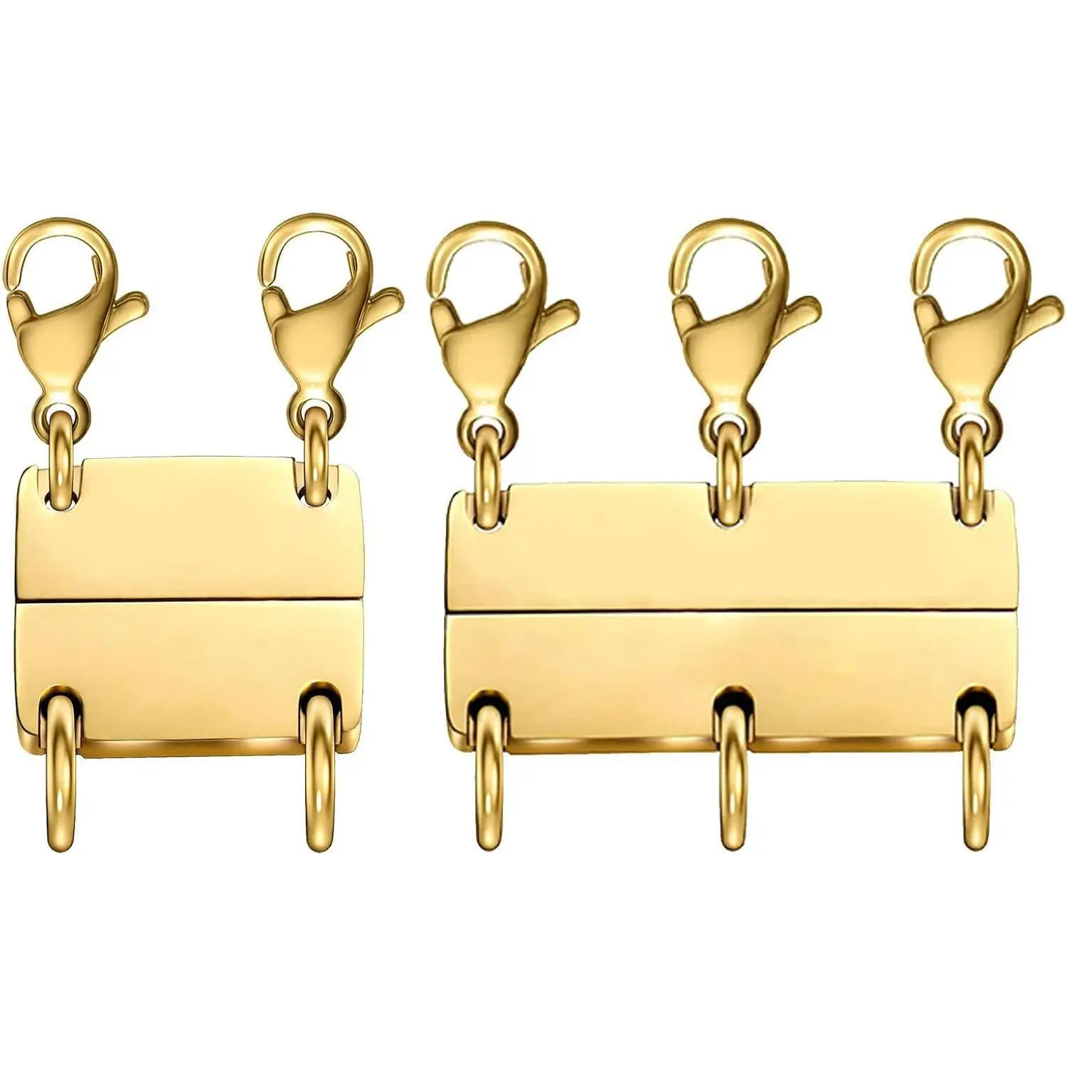 Multi Necklace Layering Clasp-Necklace Separator for Layering|Gold and Silver|Magnetic Necklace Clasp for Layered Look, Necklace Connectors for Multiple Necklaces