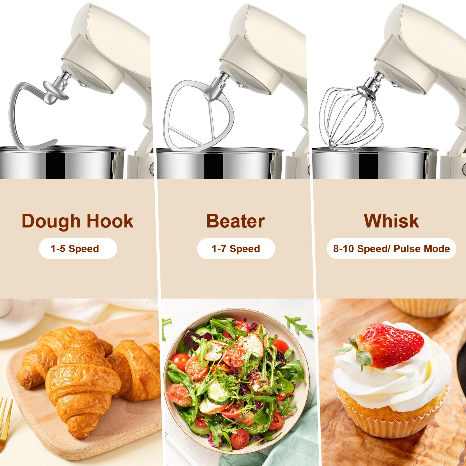 HOWORK Tilt-Head Stand Mixer (5QT/10-Speed) | 3-in-1 Baking Attachments for Home Bakers Steel Kitchen Appliances HOWORK Tilt-Head Stand Mixer (5QT/10-Speed) | 3-in-1 Baking Attachments for Home Bakers Steel Kitchen Appliances
