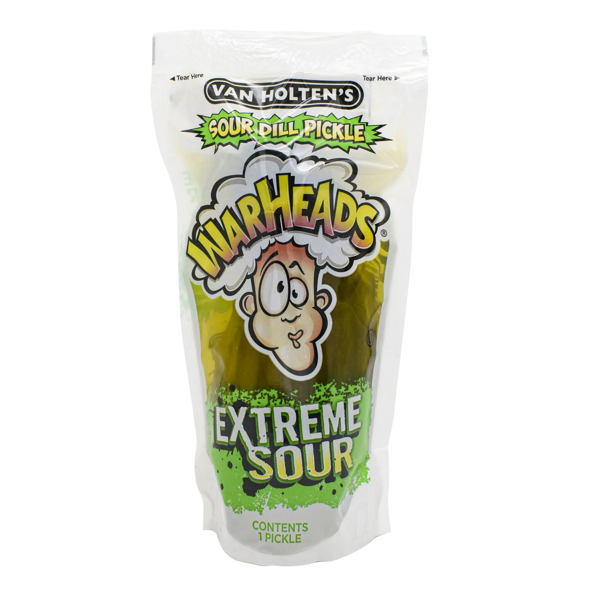WARHEADS Extreme Sour Pickled Pickle, Crunchy Pantry Food Preserve