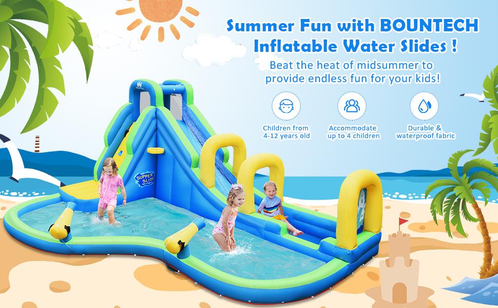 【On Sale】Costzon Inflatable Water Slide w/ Air Blower, Mega Waterslide Park for Kids Backyard, Blow up Water Slides Inflatables for Big Kids Adults Outdoor Party Gifts COSTST 【On Sale】Costzon Inflatable Water Slide w/ Air Blower, Mega Waterslide Park for Kids Backyard, Blow up Water Slides Inflatables for Big Kids Adults Outdoor Party Gifts COSTST