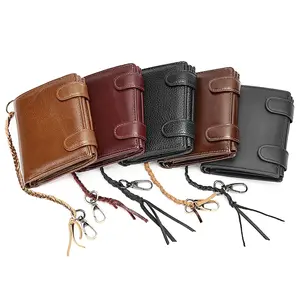 Men's Genuine Leather Wallet Retro Short Casual Trendy RFID Anti-Theft Anti-Magnetic Multi-Card Slot Ideal Gift for Work Daily Use