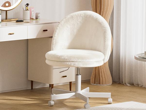 COMHOMA Vanity Chair with Velvet Fabric, Small Tall Armless Chair with Back, Cute Candy Chair for Girls Gift Living Room/Makeup Room/Bedroom/Kitchen (Height Use: Adjustable from Desk to Bar Height)
