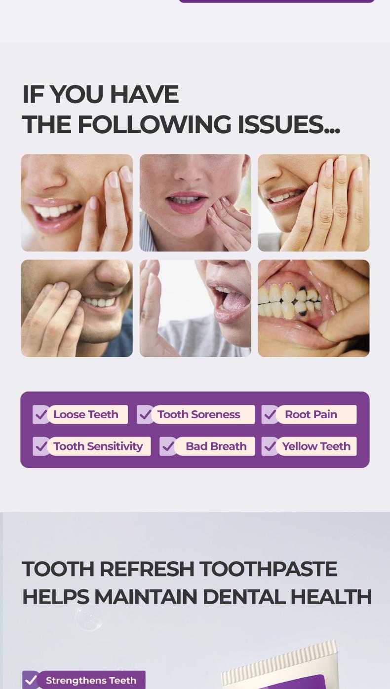 Kreain Nature 5 Tooth Refresh Toothpaste for Fresh Breath Prevent Tooth Loss with Natural Ingredients Gentle Care for Tooth Sensitivity Toothache Care for Dental Health