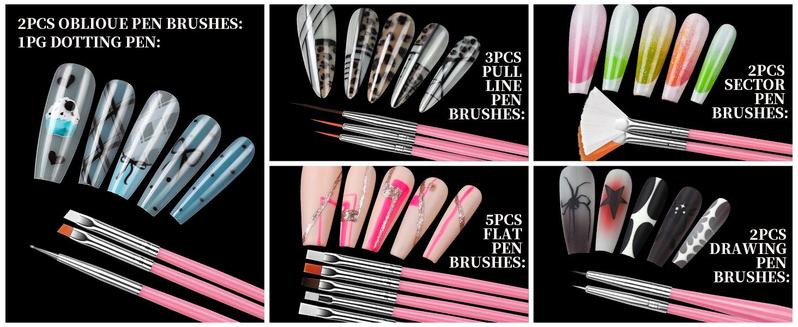 Teenitor Square Nail Tips with Nail Charms Nail Art Brushes, 240pcs XXL Fake Nails with Nail Stand for Extensions, Clear Acrylic Nail Tips Gel Nails Long Full Coverage