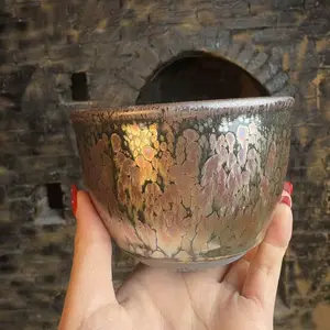 Handmade Purple Gold Oil Drop Building Lamp