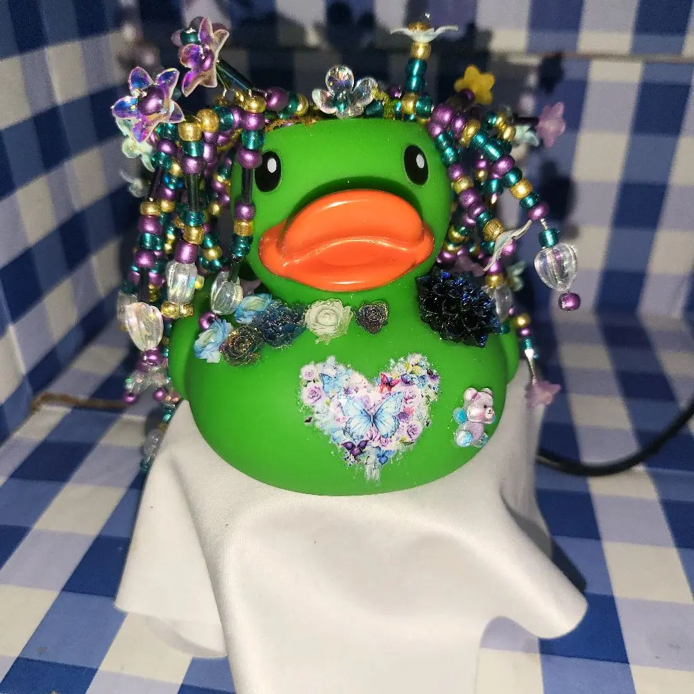 custom Made large mardi gras bling beaded plants rubber duck