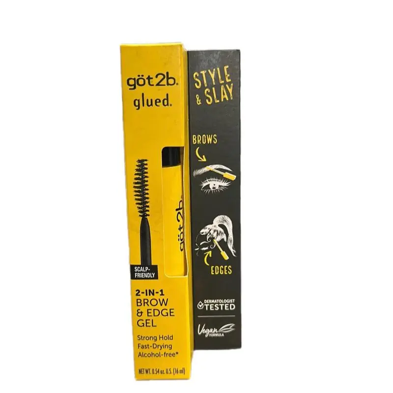 got2b Glued 2-in-1 Brow & Edge Gel for Strong Hold & Fast-Drying | Scalp-Friendly, Alcohol-Free, Vegan & Cruelty-Free Formula, 0.54 fl oz, Cruelty Free Products