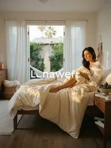Luxury Washed Milk Cotton Blend Sheet Set – For Sensitive Skin, Cooling, Ultra-Soft, Breathable Bedding, Natural Softness