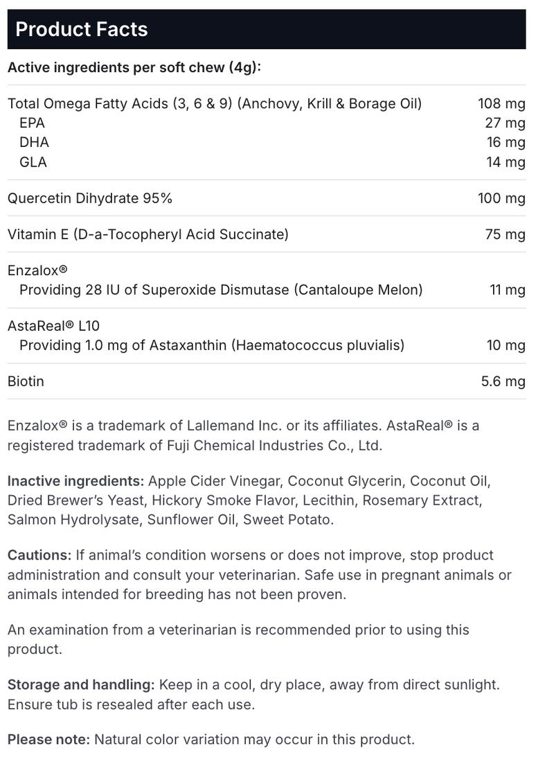 3x Itch Relief Pro Chew - Tiktok Shop Exclusive - soft chews containing powerful antioxidants to target scratching, help maintain skin moisture, and support with seasonal skin allergies.