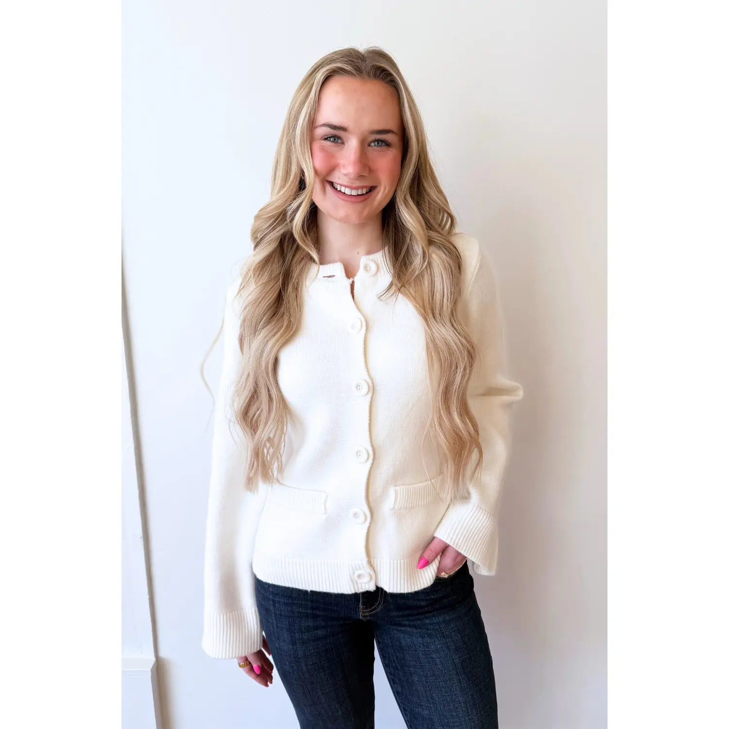 Crewneck Flare Cardigan