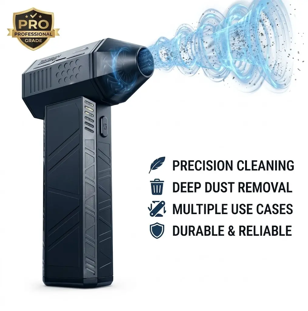 JVSCAM Cordless Handheld Blower - Lightweight Turbo Jet Blower, Rechargeable High-Power Tools & Hardware Power Equipment for PC Keyboard, Car Dust Removal, Lightweight Handheld Blower, Electric air duster