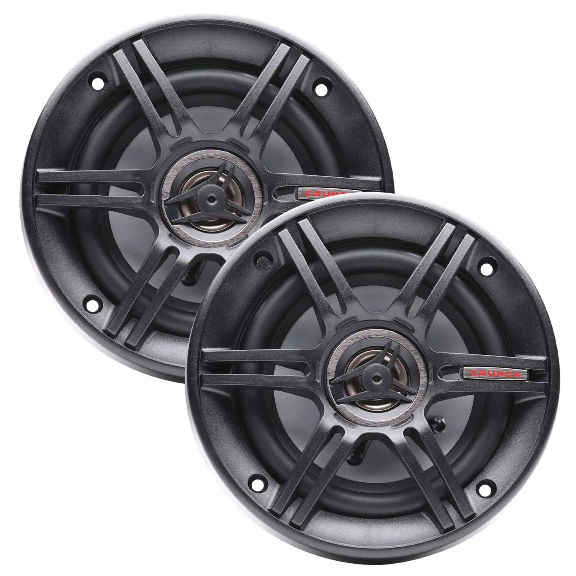 Crunch 300 Watts 6.5-Inch 3-Way 4 Ohms Steel Basket CS Speakers, Black | CS-653