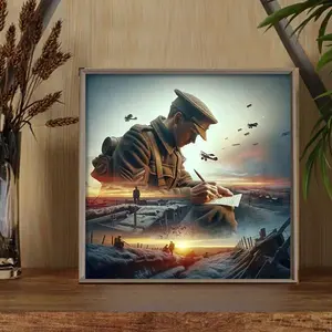 War Scenes Diamond Art Kit for Adults, Soldiers, Planes & Tanks Diamond Painting Kits for Beginners, DIY Full Round Drill Diamond Dots with Gem Art for Home Wall Decor 14x14 inchAdults Mosaic Inlay Craft Kits
