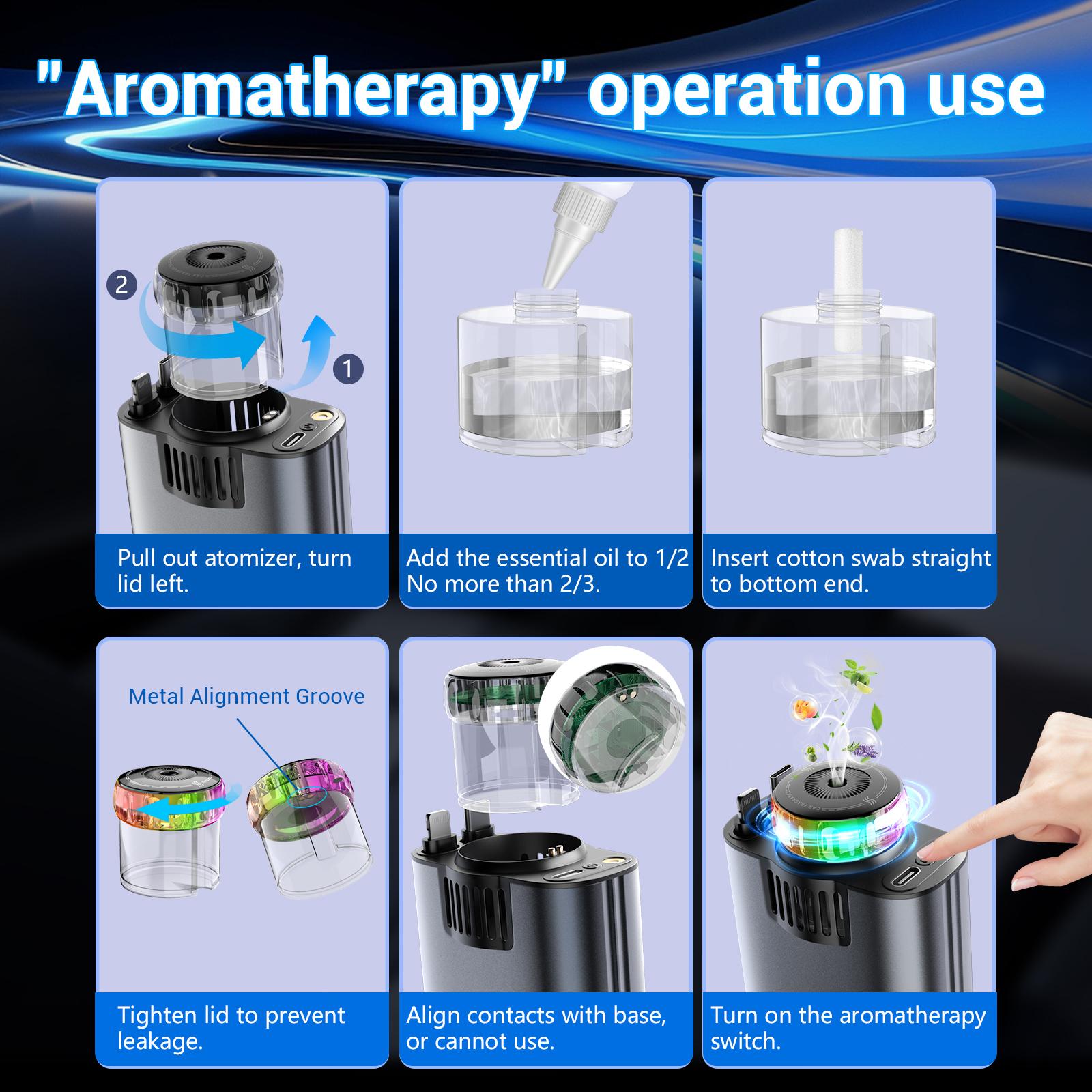 W&O Aromatic Starlight In Car Roof Retractable Car Charger 5-in-1 Smart Car Charger Atmosphere Lighting 180° adjustable plug Adapters in a Robust