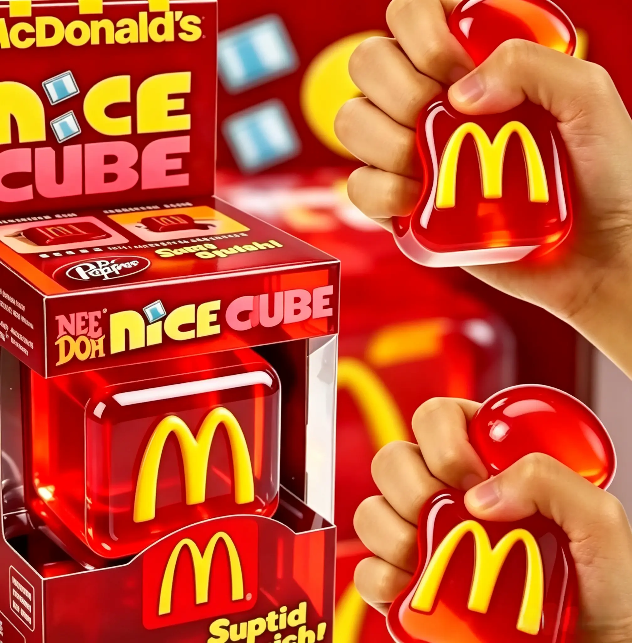 Stress Relief Slow Rebound Soft Gel Cube, Sensory Squeeze Toy, Squishy Fidgets, Mcdonald's asmr Relaxation Tool, Perfect for Unwinding and Calming Down