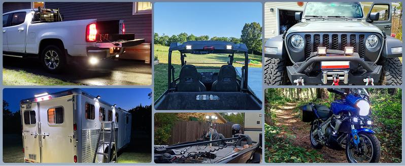 DIBMS 4 Inch LED Light Pods 60W Combo White Led Light Bars Spot Flood Beam Off Road Driving Fog Lights Waterproof for Offroad Boat Car Tractor Truck SUV ATV Grain Drill, Mower, Snowplow