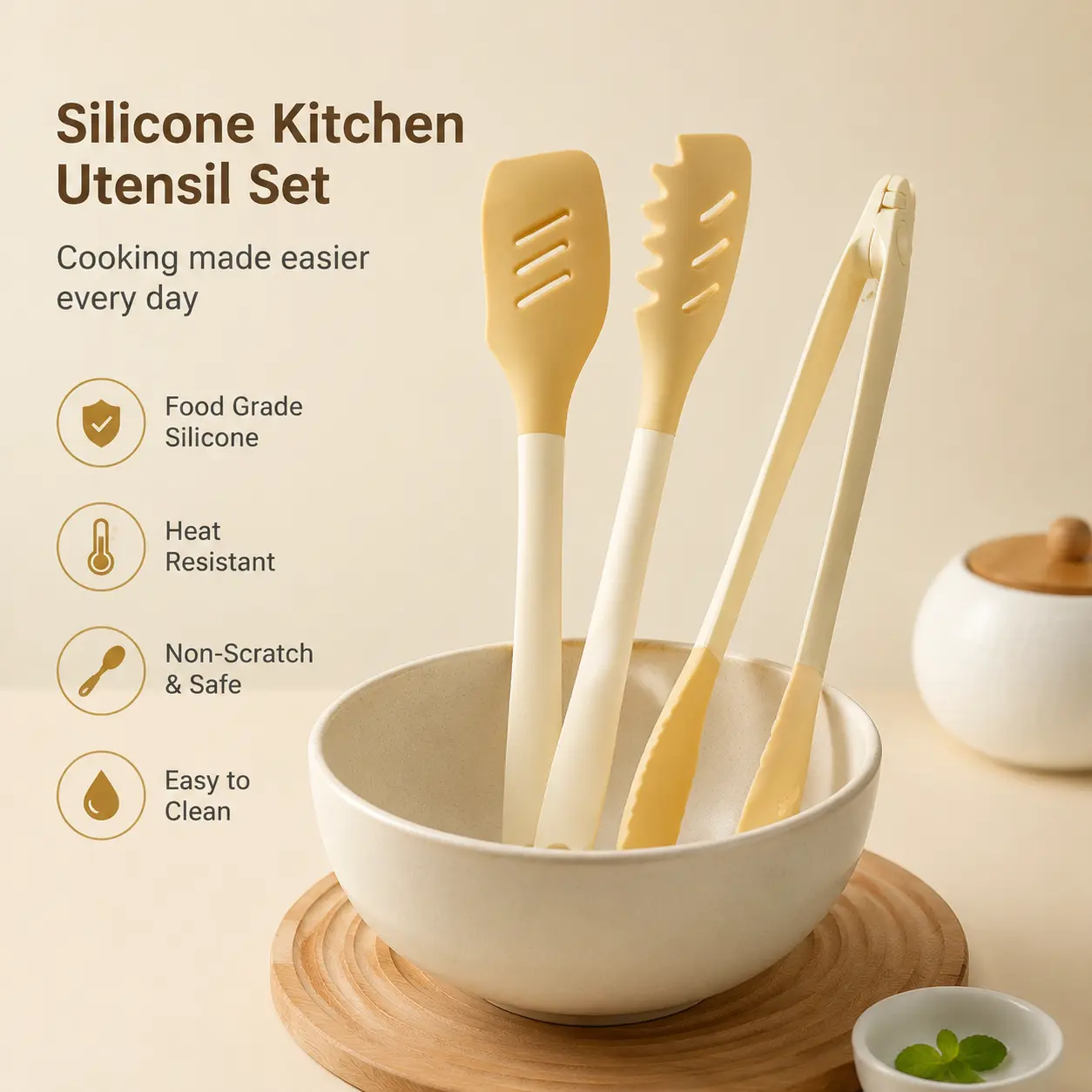 1 Count, Silicone Detachable Kitchen Food Tongs, Heat Resistant Two-tone, for Home Kitchen Cooking Baking and Pasta Handling