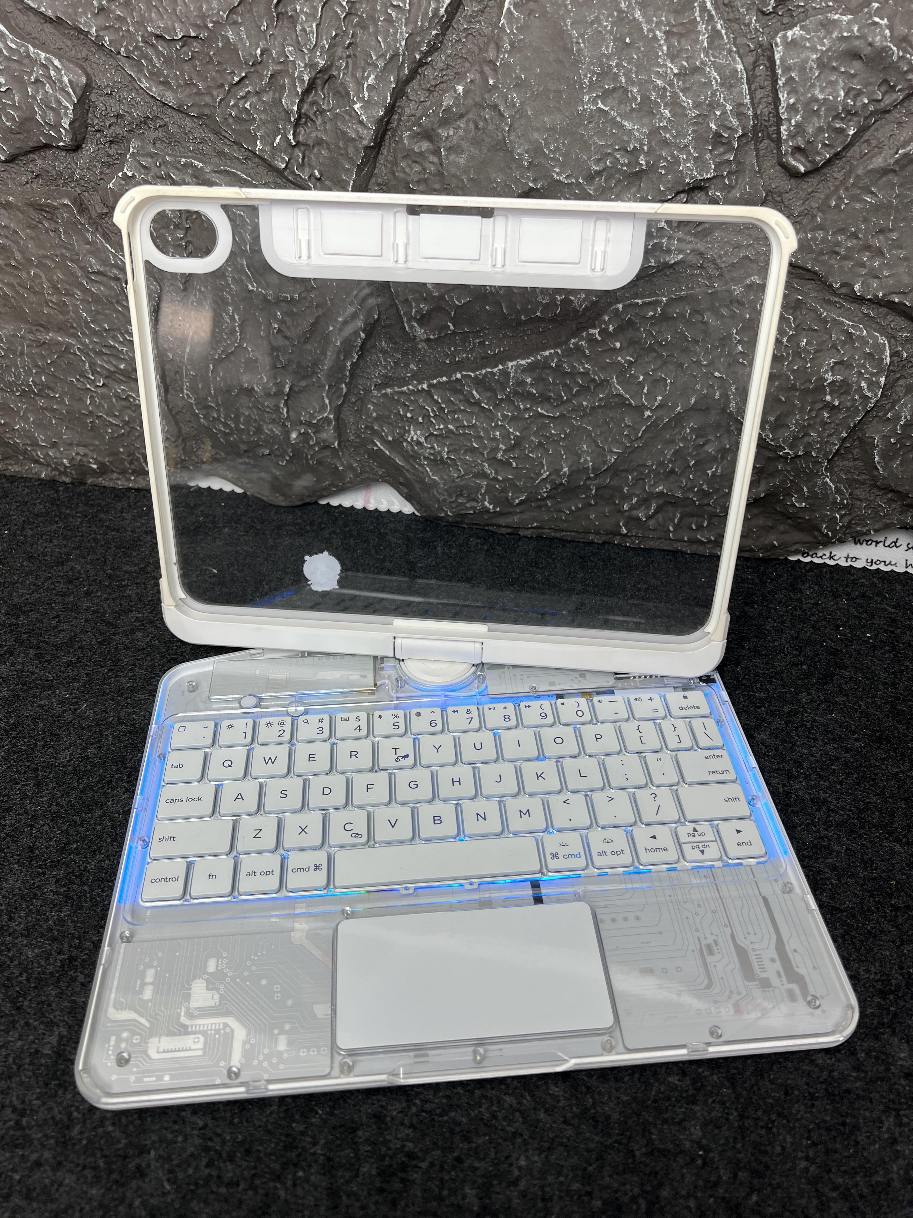 DarlingCase Y2k Pink iPad keyboard Case– 360° Rotating Multi-Touch Trackpad, RGB Backlit Keyboard, Transparent Back, Pencil Holder, Type-C Charging,for ipad 10th gen case ipad a16 case Tablet Cyberpunk Wireless  Digital