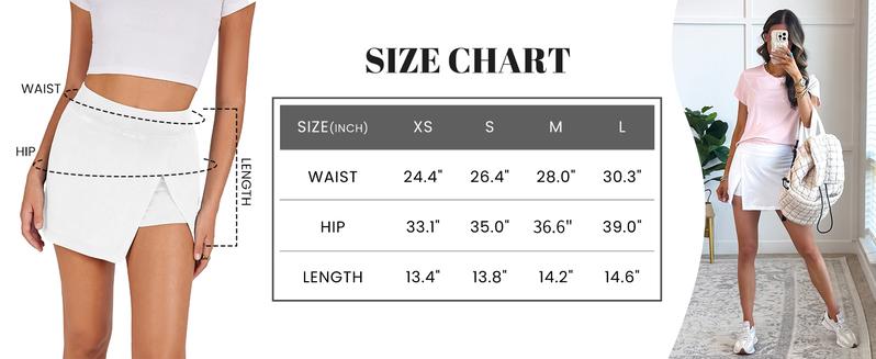Kingapril Washed Mini Skorts for Women High Waist Split Hem Casual Fitted Athletic Bodycon Skort Mini Skirts with Shorts