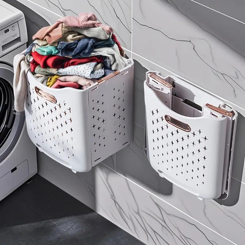 Foldable Rolling Storage Basket with Wheels - Extra-Large Capacity, Wall-Mountable, Space-Saving Organizer Laundry Room, Bedroom, Closet, And Small Spaces Laundry Basket- Stackable And Foldable Storage Bin for Home, Office, And More, Shelf Baskets